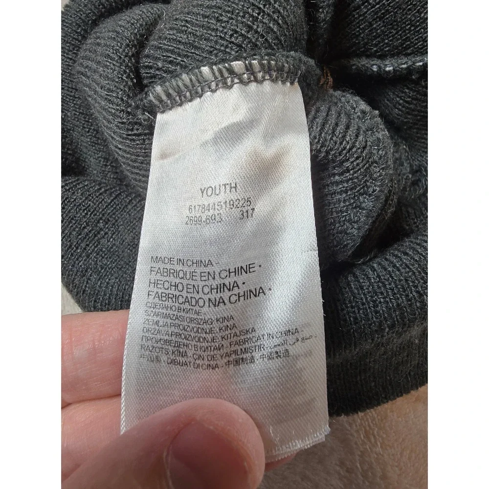 Nike Youth‎ Gray Swoosh Pom Beanie Hat Cap Winter Ski